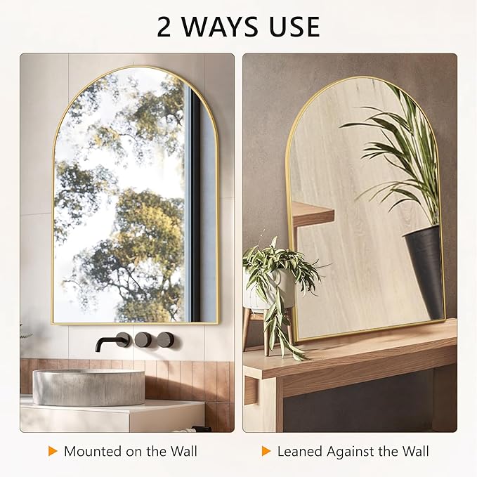 Arched Wall Mirror for Bathroom, Mirrors for Wall, Vanity Mirror for Bedroom - Image 5