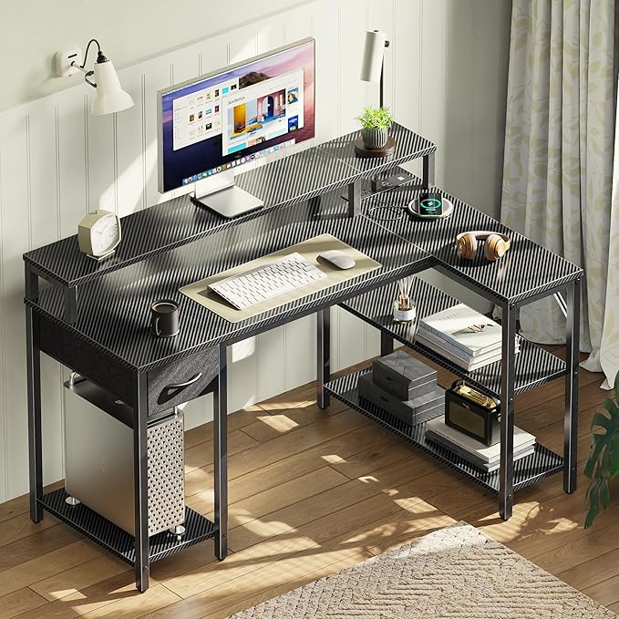 SUPERJARE 47 inch Reversible L Shaped Desk - Image 7