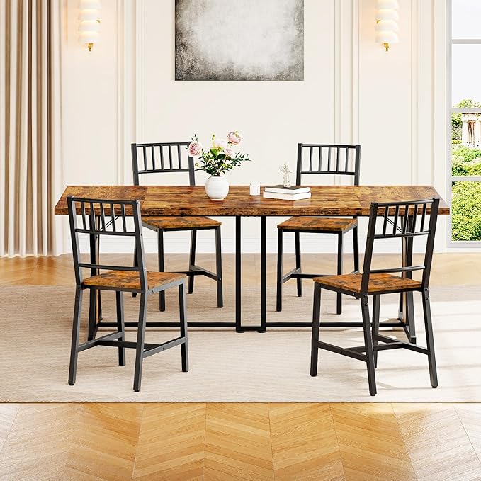 HOOBRO Kitchen Chairs Set of 4, Wooden Dining Room Chairs - Image 2