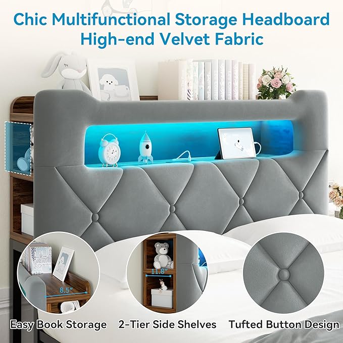 Full Upholstered LED Bed Frame - Image 5