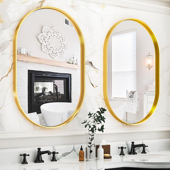Suidia 22" x 30" Bathroom Mirror, Bathroom Vanity Mirror Metal Framed, - Image 2
