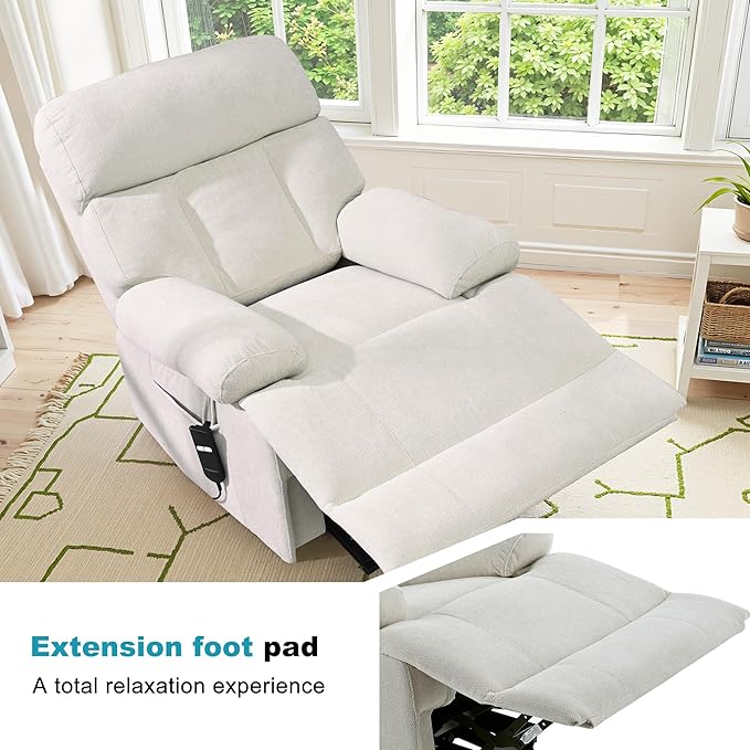 Recliner Chair Power Lift Massage Chair Full Body 23" Large Size Electric - Image 4