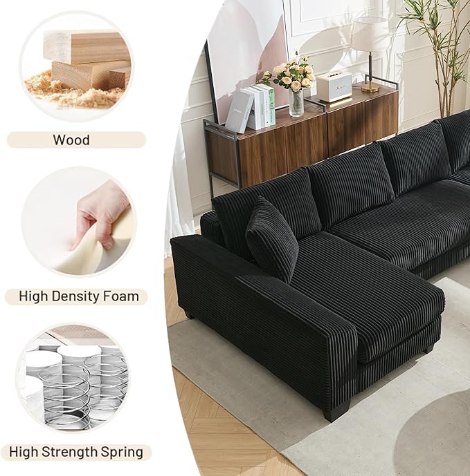 Symmetrical U Shaped Sectional Sofa Convertible Pull Out Sleeper Sofabed - Image 8