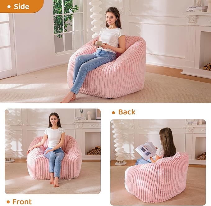 BYBYME Giant Bean Bag Chair for Adults and Kids, Large Comfy Cozy Beanbag - Image 6