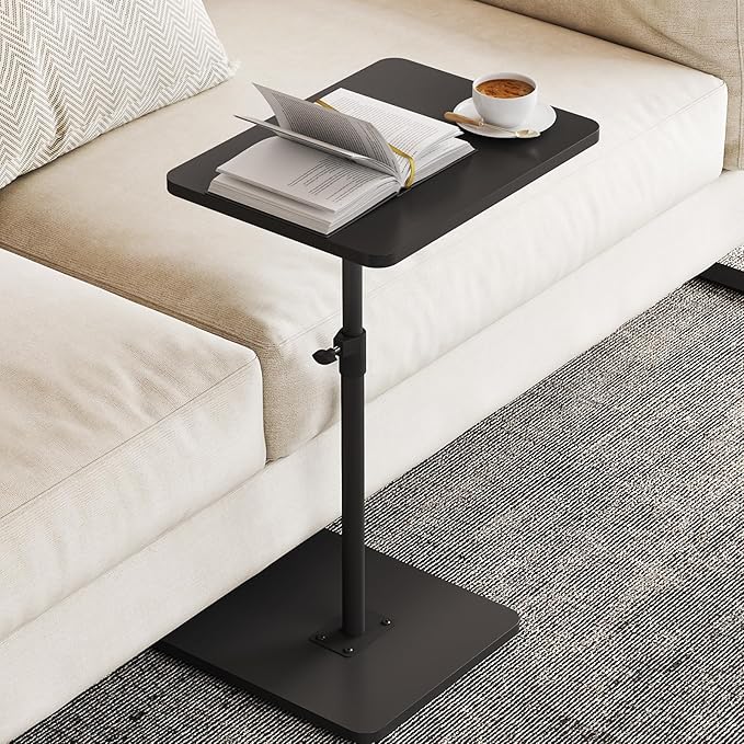 NiHome Minimalist Height Adjustable End Table, 360° Rotatable Sofa Armrest Side by NiHome