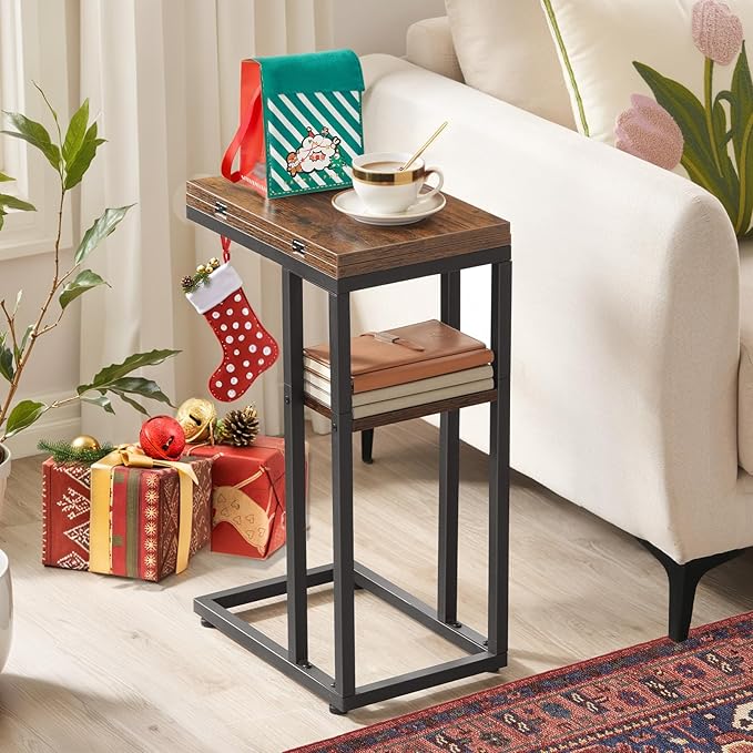 HOOBRO Foldable End Table, C Shaped Side Table - Image 4