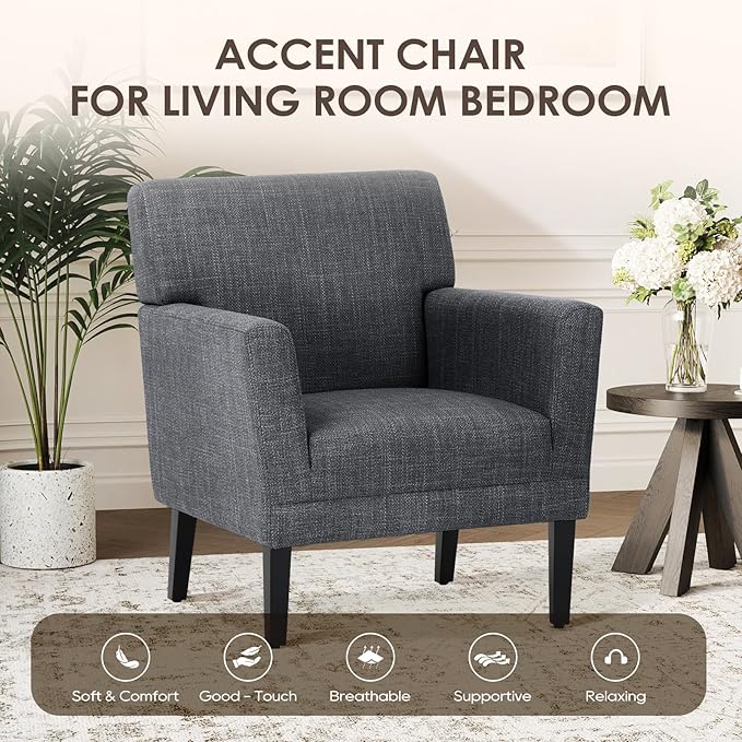 COLAMY Accent Chair Set of 2 for Living Room, Modern Upholstered Fabric Accent - Image 3
