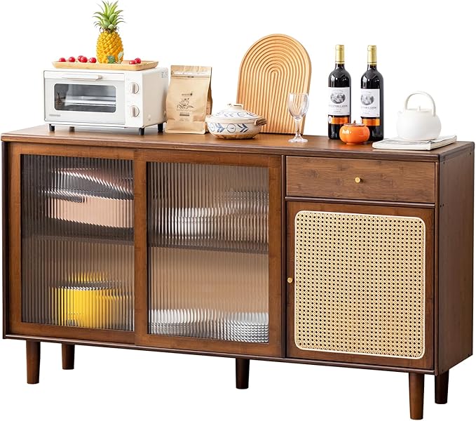 Welnow Buffet Cabinet, Bamboo Sideboard by LifeGetsBetterWithWelnow