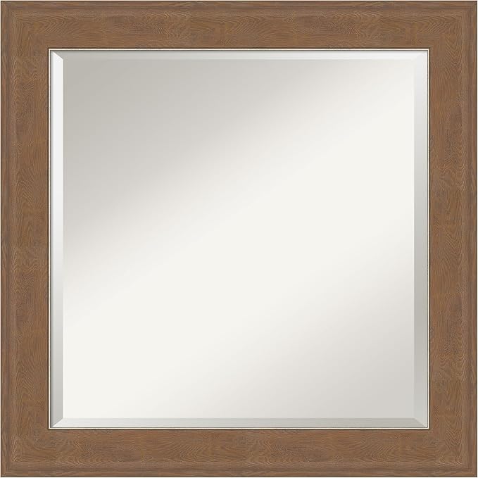 Amanti Art Brown Wall Mirror 25x25 Alta Medium Brown Square Bathroom Mirror by AmantiArt
