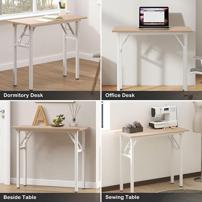 Need Small Desk 31 1/2" No Assembly Foldable Writing Table, Sturdy and Heavy - Image 6