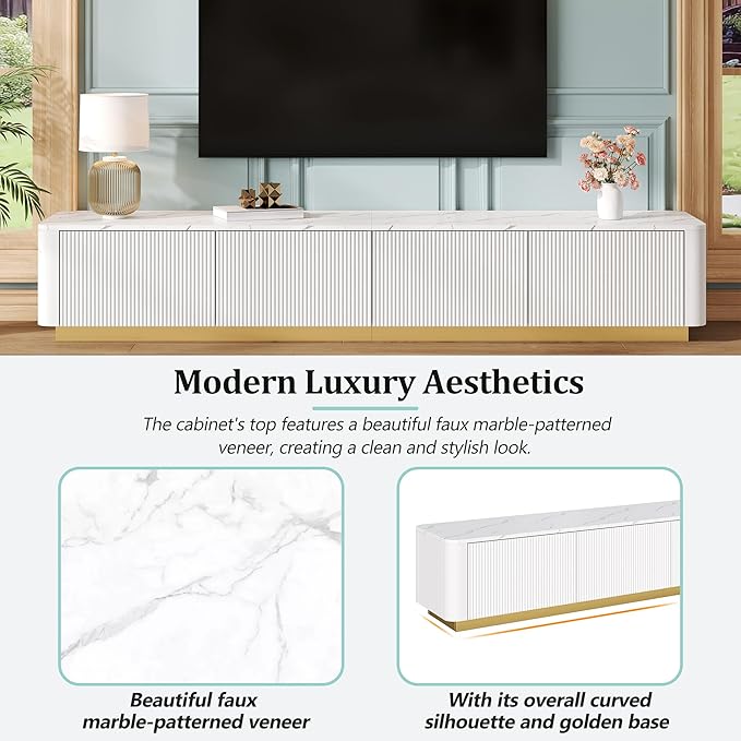 Merax Modern Fluted TV Stand Consoles - Image 4