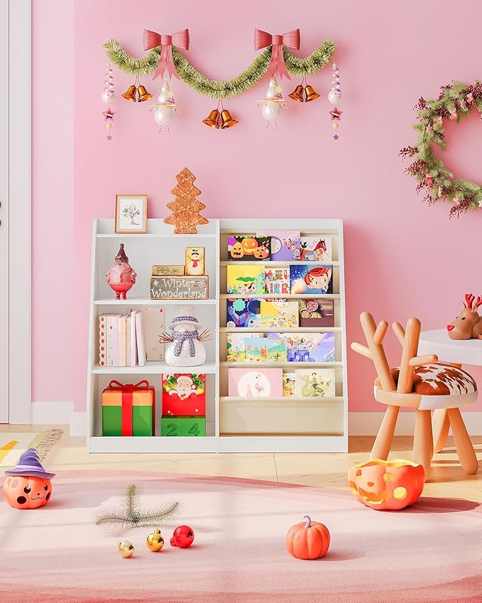 35.4" Kids Bookshelf and Toy Storage, 6 Layer Fabric Toddler Bookshelf - Image 3