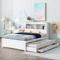 Full Size Pine Wood Platform Bed by Unknown