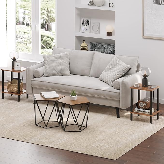 TUTOTAK End Table with Charging Station, Side Table with USB Ports and Outlets - Image 9