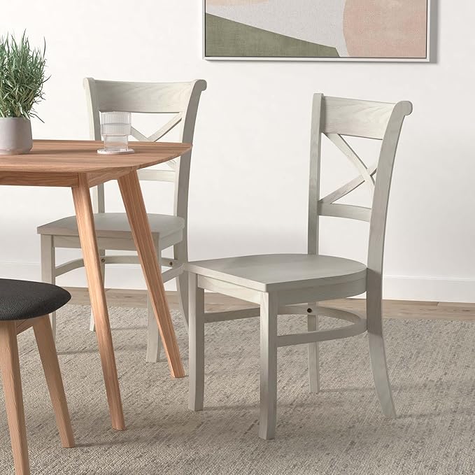 IC International Concepts Set of 2 35.8" H Charlotte X-Back Dining Solid - Image 2