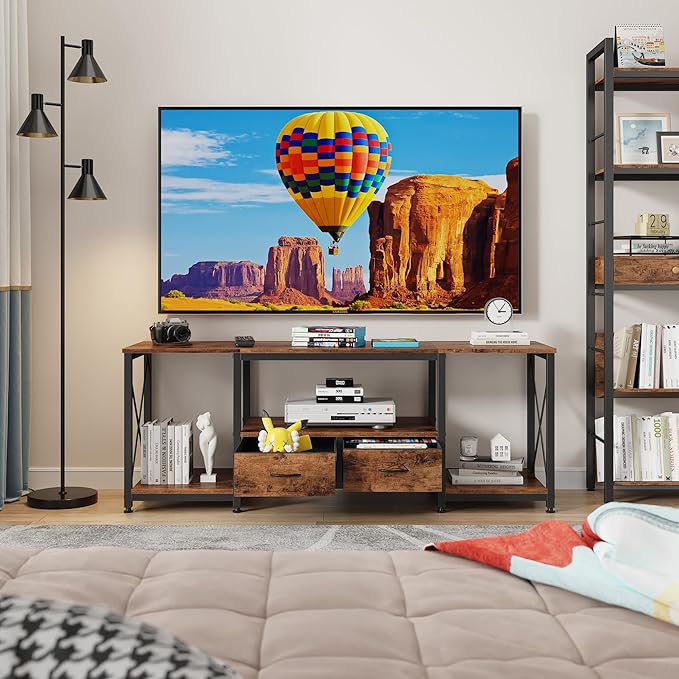 TV Stand with Fabric Drawers for 65 70 75 Inches TV - Image 7