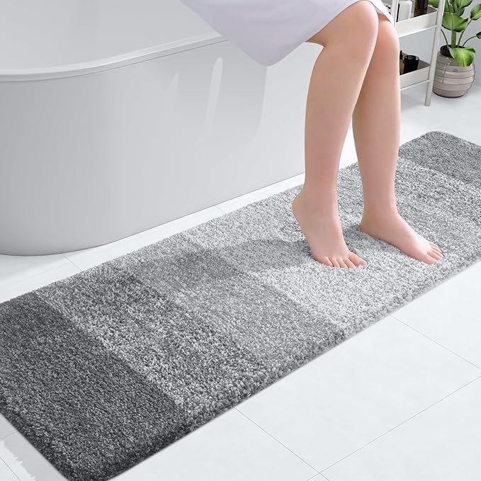 OLANLY Bathroom Runner Rugs 59x17, Extra Soft Absorbent Microfiber Bath Rugs by OLANLY