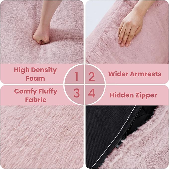 Bean Bag Chairs for Adults, Giant Beanbag Sofa Comfy Reading Chair, Oversized - Image 6