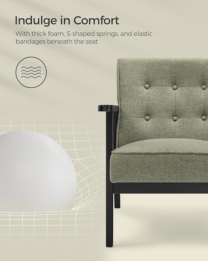 SONGMICS Accent Leisure Chair, Mid-Century Modern Arm Chair - Image 5
