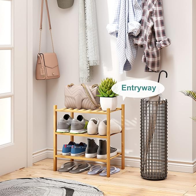 Small Shoe Rack, 3-Tier Shoe Rack - Image 2