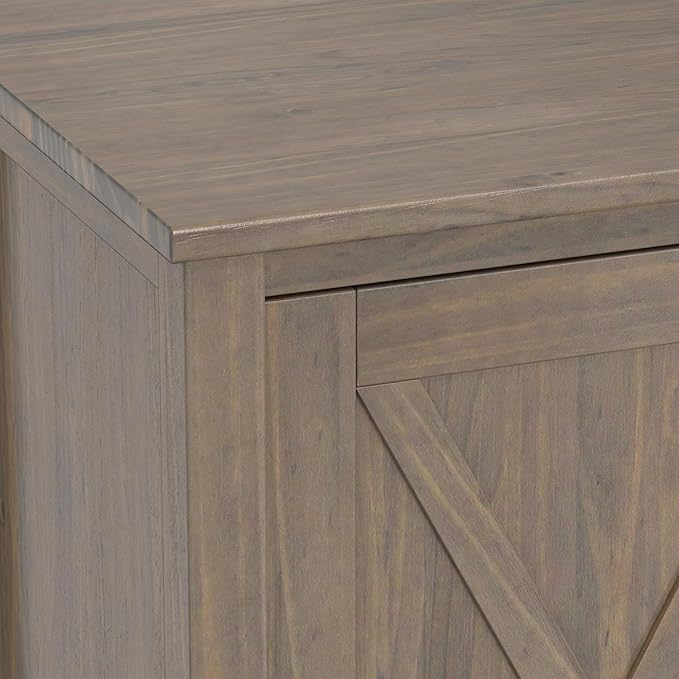 SIMPLIHOME Ela Solid Wood 53 inch Wide Transitional TV Media Stand in Smoky - Image 7