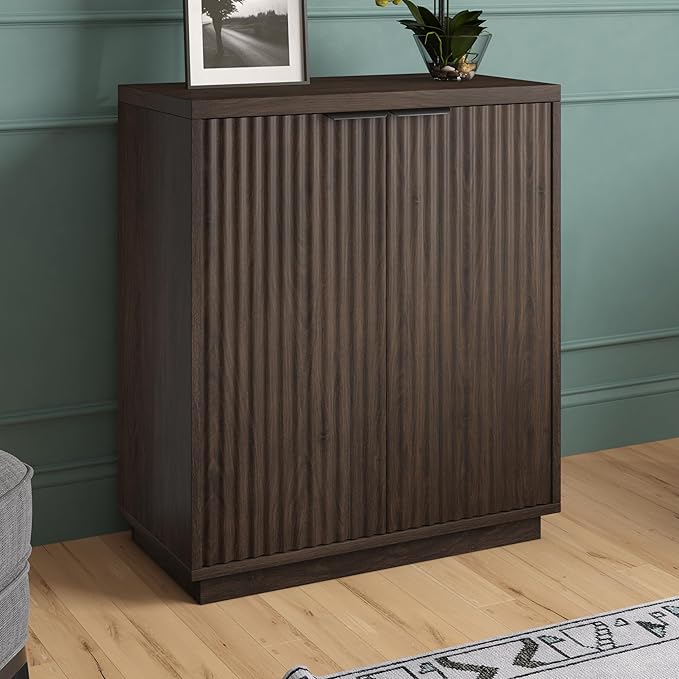 Henn&Hart 28" Wide Rectangular Accent Cabinet in Alder Brown, - Image 2