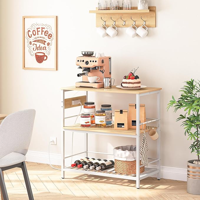 HOOBRO Kitchen Island with Storage, Kitchen Island Table with Power Outlet - Image 4