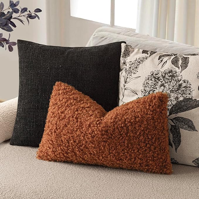 Foindtower Set of 2 Curly Teddy Wool Pillow Covers Decorative Boucle Textured - Image 5