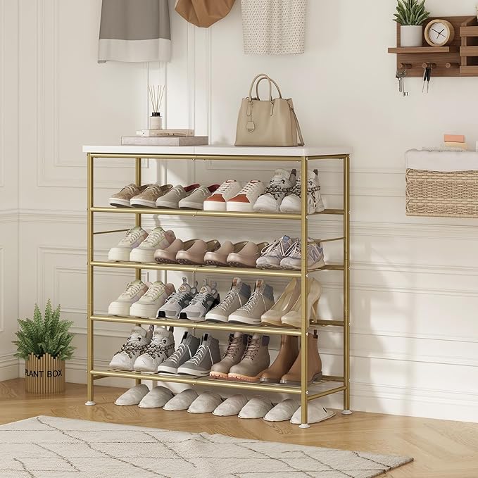 Shoe Rack Organizer 5 Tier for Closet Entryway Free Standing Metal Storage Shoe - Image 6