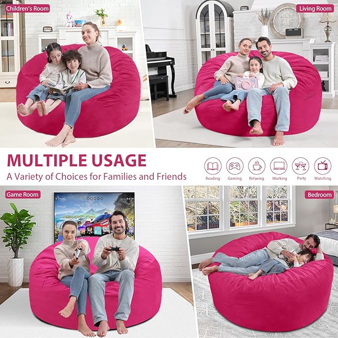 5FT Bean Bag Chair, Large Bean Bag Chairs - Image 4