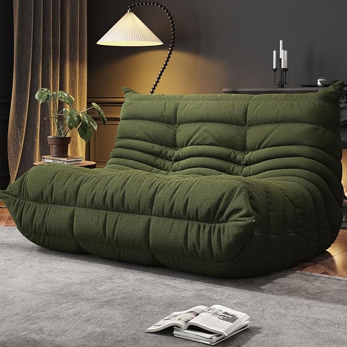 Bean Bag Chairs for Adults, Memory Foam Couch Loveseat Sofa Chair, Soft Teddy by WHGBJA