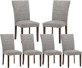 COLAMY Upholstered Parsons Dining Chairs Set of 6, Fabric Dining Room Kitchen by COLAMYINC