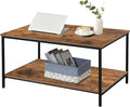 SENIG Small Brown Rectangle Wood and Metal Coffee Table by SENIG