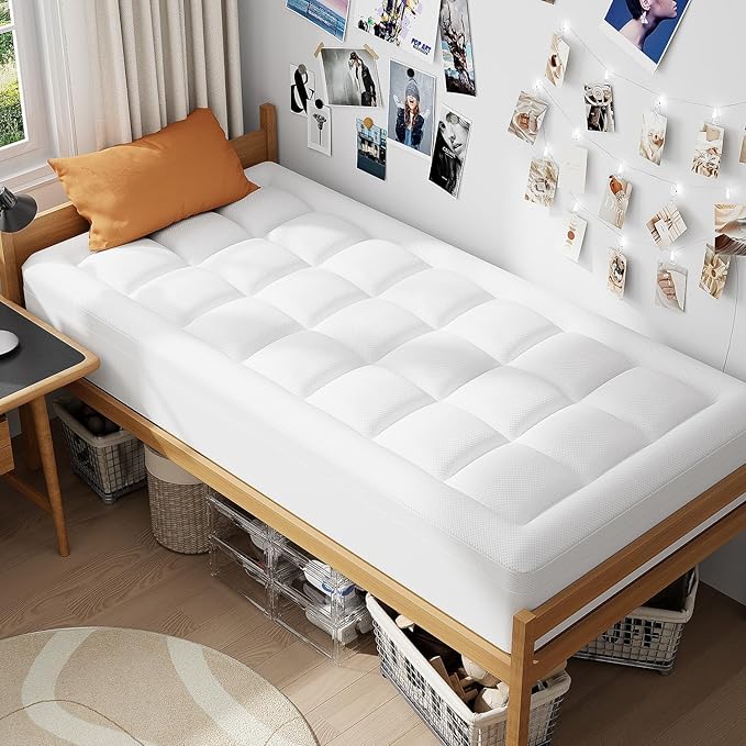 ELEMUSE Twin XL Dual Layer 3 Inch Memory Foam Mattress Topper - Image 7