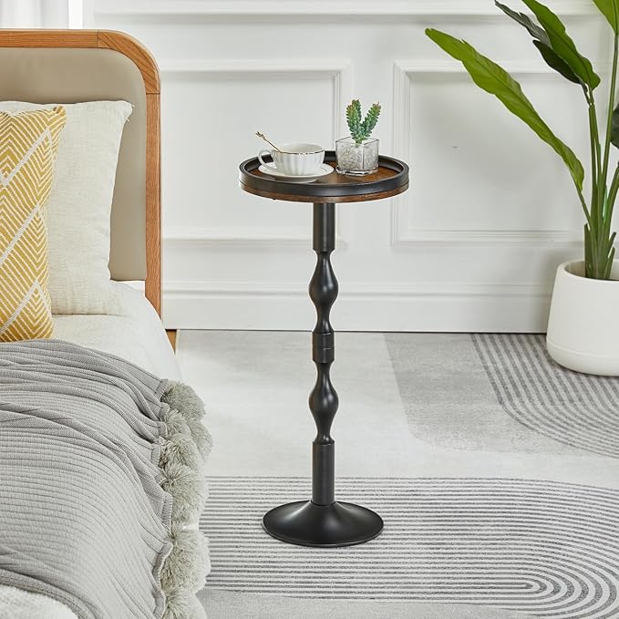 Small Round Drink Table, Pedestal Tables, Small Round Side Table - Image 7