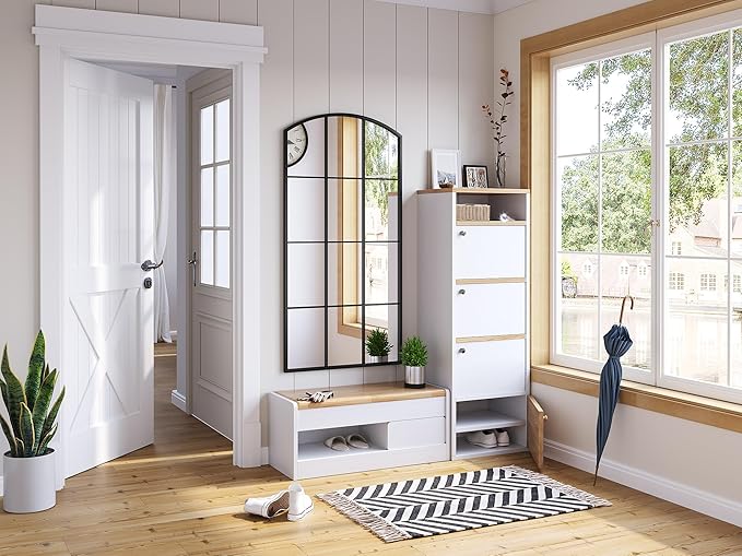 Arched Window Mirror, Tall Farmhouse Grid Mirror - Image 2
