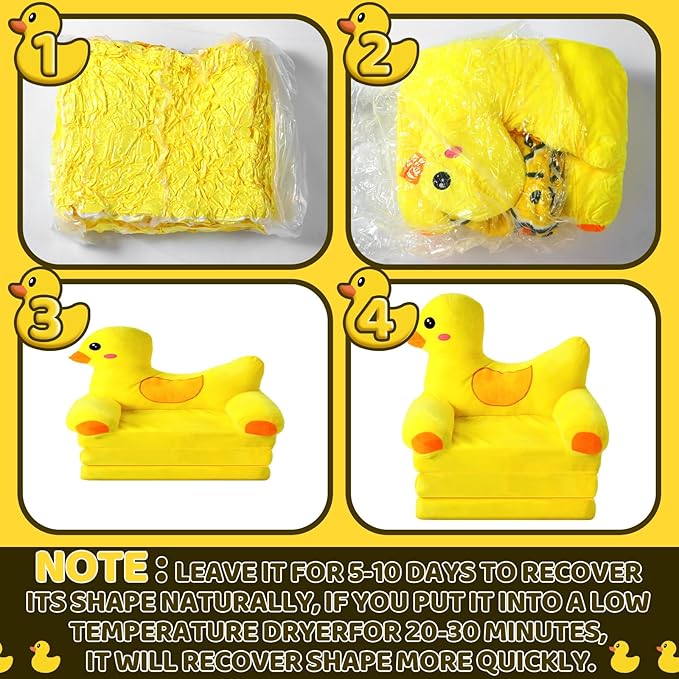 Duck Kids Couch Fold Out 2-in-1 Toddler Sofa Fold Out - Image 4