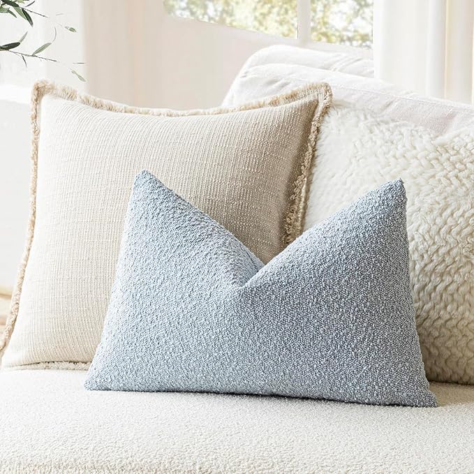 Foindtower Pack of 2 Modern Textured Boucle Lumber Throw Pillow Covers Accent - Image 4
