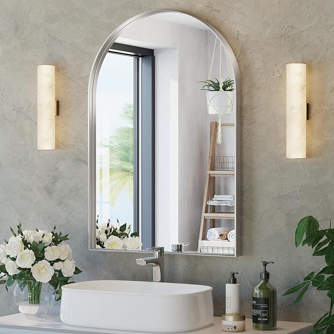 Brightify Arched Mirror, Arched Wall Mirror, 26 x 38 Inch Silver Arch Mirror by Brightify