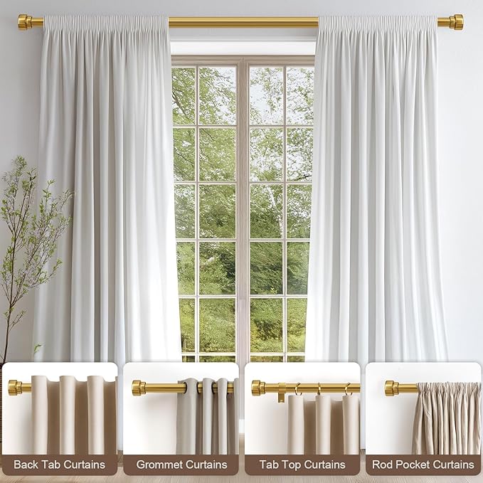 2 Pack Modern Gold Curtain Rods - Image 6