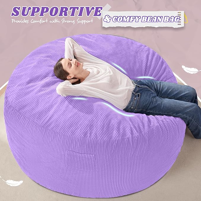 HABUTWAY 6FT Bean Bag Chair, Giant Bean Bag Chairs - Image 5