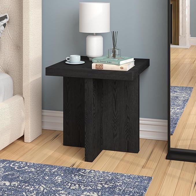 Henn&Hart 22" Wide Square Side Table in Natural Black, - Image 6