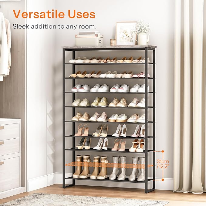 HOOBRO 10-Tier Shoe Rack, 39.4" L Shoe Storage Organizer, Large Capacity Shoe - Image 2