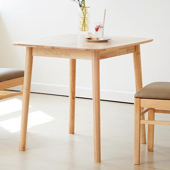 Livinia Aslan 29.5" Malaysian Oak Square Wooden Dining Table/Small Solid Wood by Livinia