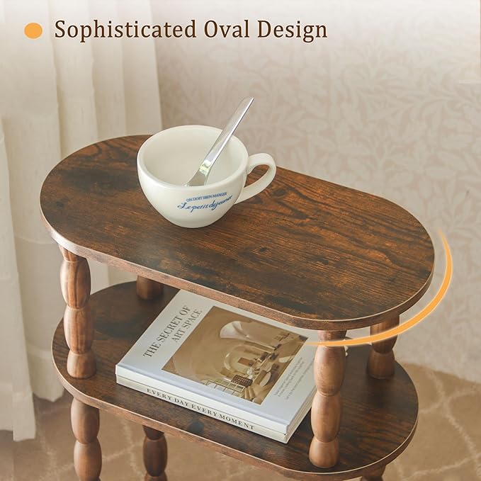 MaxSmeo Small Narrow Side Table, 3-Tier Narrow End Table - Image 4