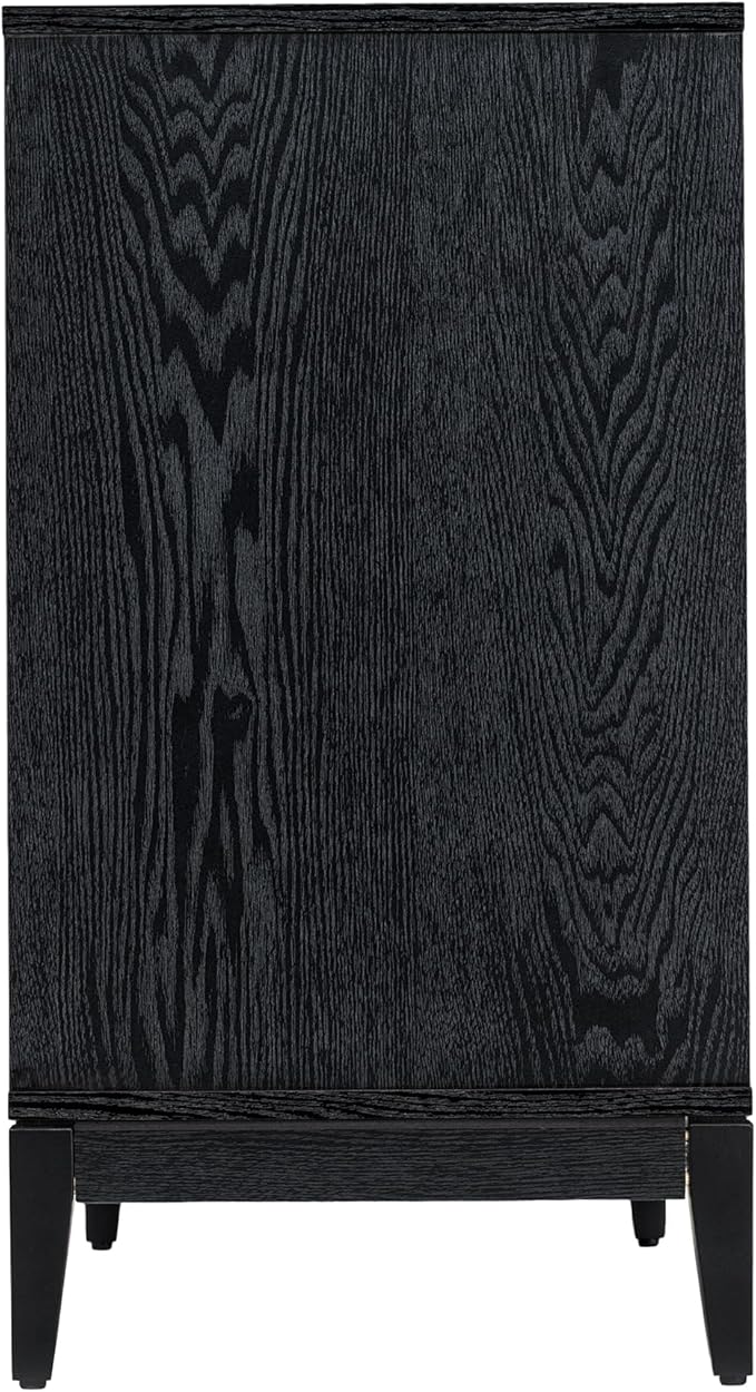 Sango Arch 2-Door Accent Cabinet, Modern Black & Brown Storage Cabinet - Image 5