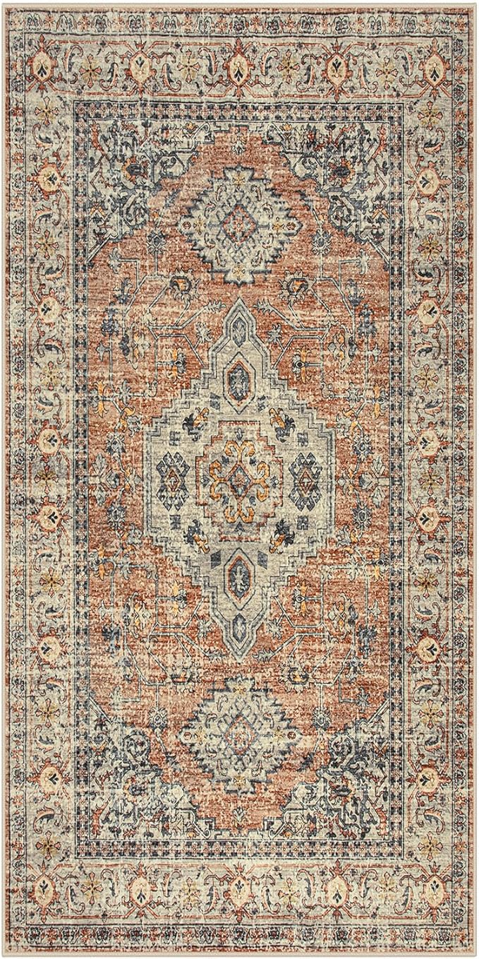 Lahome Oriental Small Area Rug, 2x4 Soft Washable Rugs - Image 8