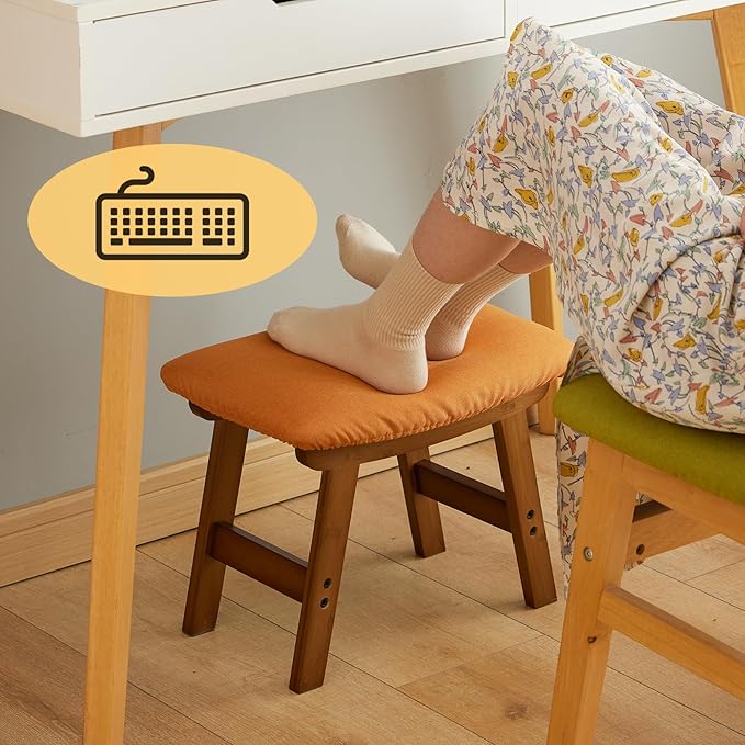 Foot Stool Ottoman Foot Rest Under Desk, Small Stool - Image 8