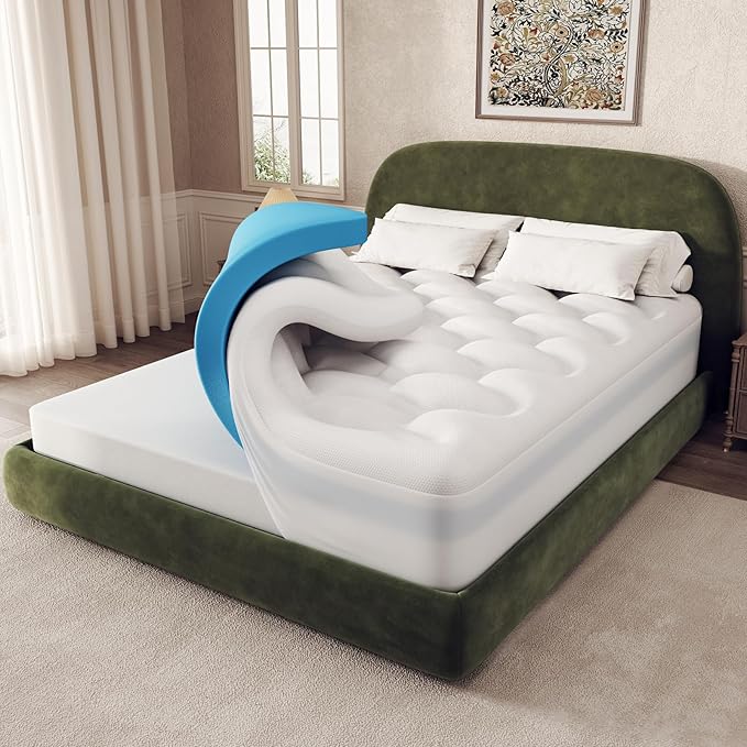 OhGeni Cooling 4 inch Dual Layer Queen Mattress Topper, 2 inch Cooling Gel by OhGeni