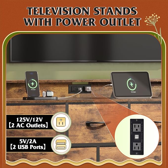 WLIVE Led Dresser for Bedroom, TV Stand for Bedroom - Image 6